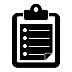 Poster - Simple clipboard icon with checklist. Clipboard includes blank lines for notes and to-do list. This simple clipboard icon is perfect for app design, website interface, or business presentation.