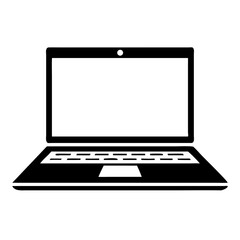 Poster - Simple laptop icon. Black laptop computer design, ideal for website, app or software interface. This laptop image is perfect as an application icon.