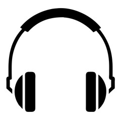 Poster - Stylish black headphones icon for music app interface. Headphones symbol design perfect for audio player. Simple headphones illustration ideal for website design.