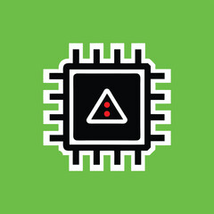 Aufkleber - Stylized computer chip illustration with red dots and modern graphic design element
