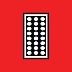 Poster - Abstract geometric design with white circle pattern on red background