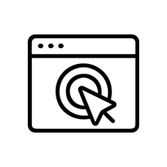 website with click target indicator illustration design element