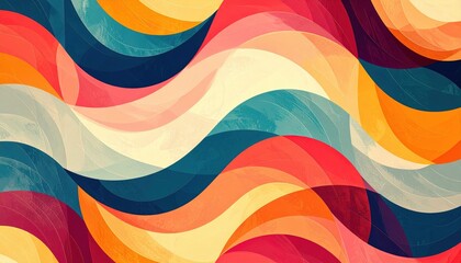 Poster - Dynamic abstract waves in vibrant colors graphic design modern art digital background creative concept