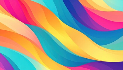 Poster - Vibrant colorful waves abstract design digital artwork modern aesthetic close-up visual harmony for creative inspiration