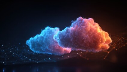 Poster - Glowing cloud technology with network connections concept