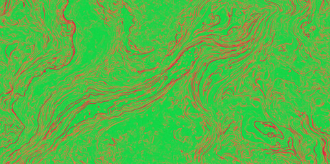 Aufkleber - Abstract green background with swirling red lines creating a fluid and dynamic composition effect.
