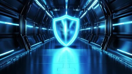 blue abstract technology shield