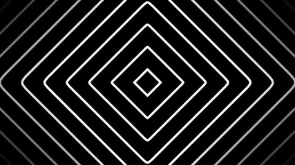 Poster - Elegant black and white geometric diamond pattern abstract motion graphics for creative content production