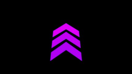 Poster - Upward arrows in vibrant purple gradient on black background abstract digital motion graphics for modern design concepts