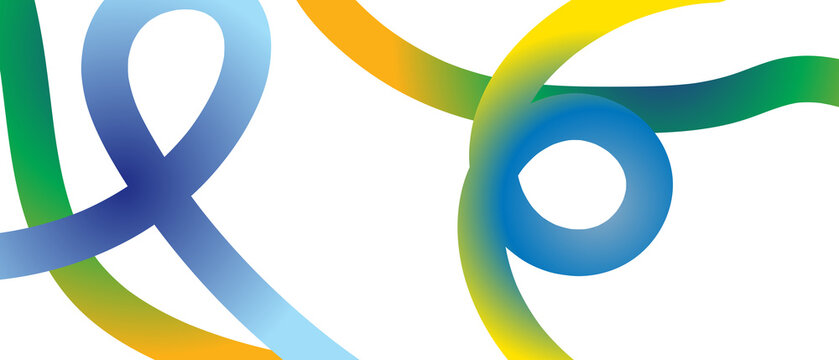 Abstract background pattern of freeform curves and bright colors on transparent background.