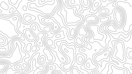 Poster - Abstract white and black topographic map illustrative design representing terrain elevation and contours for backgrounds and concepts
