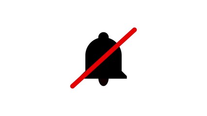 Poster - Simple black bell icon isolated on white background design element for notifications alerts and reminders in graphic design