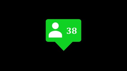 Poster - Social media notification icon with thirteen new followers on black background