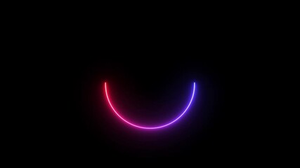 Poster - Glowing neon loading circle animation featuring a stylish light frame. Smooth loop video with vibrant neon colors on a dark background. Perfect for modern UI, loading screens, and digital projects.