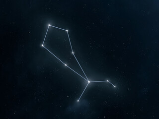 Wall Mural - bootes constellation in the starry night sky. bright stars connected by lines. astrological signs.