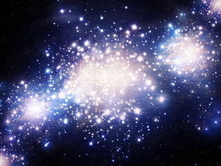 Wall Mural - cluster of bright stars. part of a galaxy with cosmic nebulae. constellations and star dust. beauty 