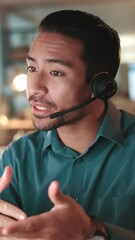 Aufkleber - Back, man or screen of computer for customer service chat, consulting support or loan help. FAQ, financial advisor or finance question in call center with headset for solution, talk or banking advice