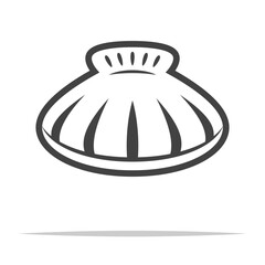 Wall Mural - clam shell outline icon transparent vector isolated