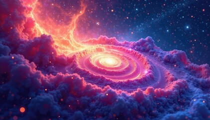 Wall Mural - Abstract swirling galaxy-like background, vibrant colors and textures Perfect for design projects , fantasy, universe, magical