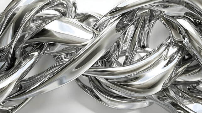 Abstract Metallic Silver Design