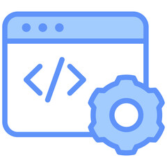 Coding Icon Outline Blue