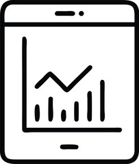 Poster - Tablet data analytics business report graph chart diagram presentation icon vector illustration