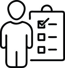 Poster - Checklist survey form with person icon vector for business and task management planning strategy
