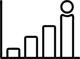 Poster - Growth chart bar graph diagram infographic success business data analysis report presentation icon vector