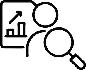 Poster - Business analysis and growth with magnifying glass for data analysis and market research icon