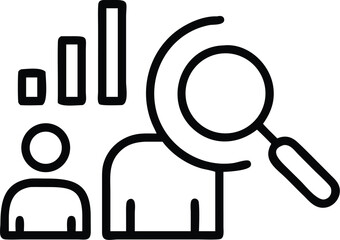 Poster - Market research analysis icon vector illustration for business strategy and data analytics concept