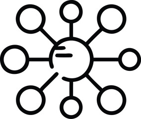 Fototapete - Network connection hub icon vector illustration representing social media and data connection concept design