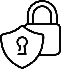 Poster - Security lock icon vector illustration for data protection and system access control design element