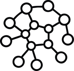 Poster - Illustration of a network connection structure showing interconnected nodes and data points online