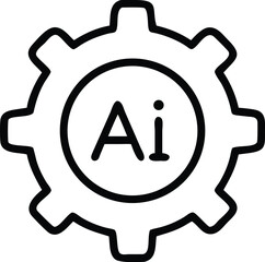 Poster - Ai artificial intelligence machine learning gear cog icon for automation and technology solutions