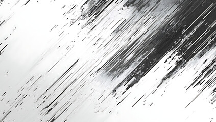Poster - Black and white lines of digital noise texture. Abstract background with glitch effect for design, print, or wallpaper.