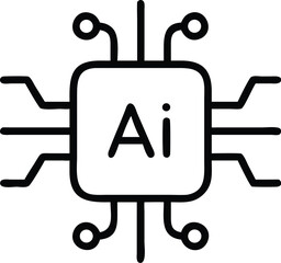 Poster - Ai artificial intelligence chip icon vector illustration for technology and machine learning 94