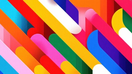 Poster - A vibrant display of curved arrows in various colors showcases a modern and abstract design, perfect for digital backgrounds or graphics