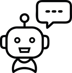 Poster - Chatbot icon vector illustration artificial intelligence ai assistant customer support robot design element