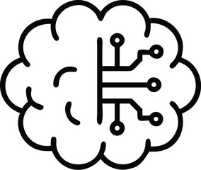 Poster - Artificial intelligence brain concept ai technology machine learning neural network deep learning icon vector