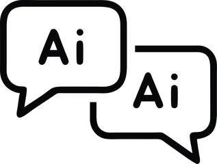 Poster - Ai chat bubble icon vector illustration for artificial intelligence conversation and chatbot support