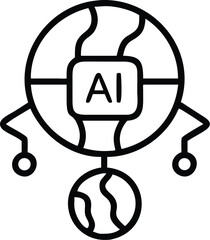 Poster - Ai global network connection artificial intelligence technology worldwide data science icon design