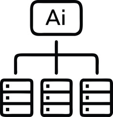 Poster - Ai data structure diagram showing artificial intelligence connected to multiple databases system