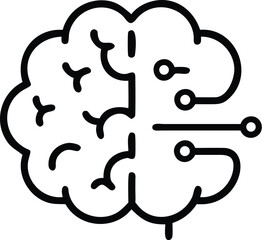 Poster - Artificial intelligence brain icon vector illustration for technology and science concept