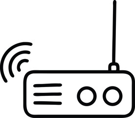 Poster - Illustration of a wireless router for internet connection and network signal technology device