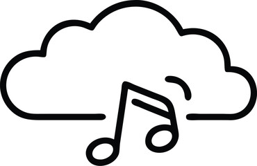 Fototapete - Download music from cloud storage online streaming service concept vector illustration design