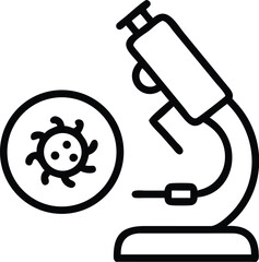 Poster - Microscope virus research science laboratory equipment examination analysis vector icon design