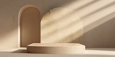 Poster - Geometric shapes with platform and window light
