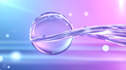 Leinwandbilder - A close-up image of a vibrant bubble floating on colorful waves of liquid, creating an enchanting and dynamic visual.