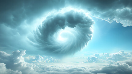 Poster - A mesmerizing cloud formation swirling in the sky, symbolizing nature's beauty and mystery, inviting contemplation and awe.