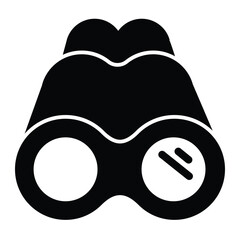Poster - binoculars solid icon, marine navigation concept. vector graphics. magnifying lens glass, spyglass t
